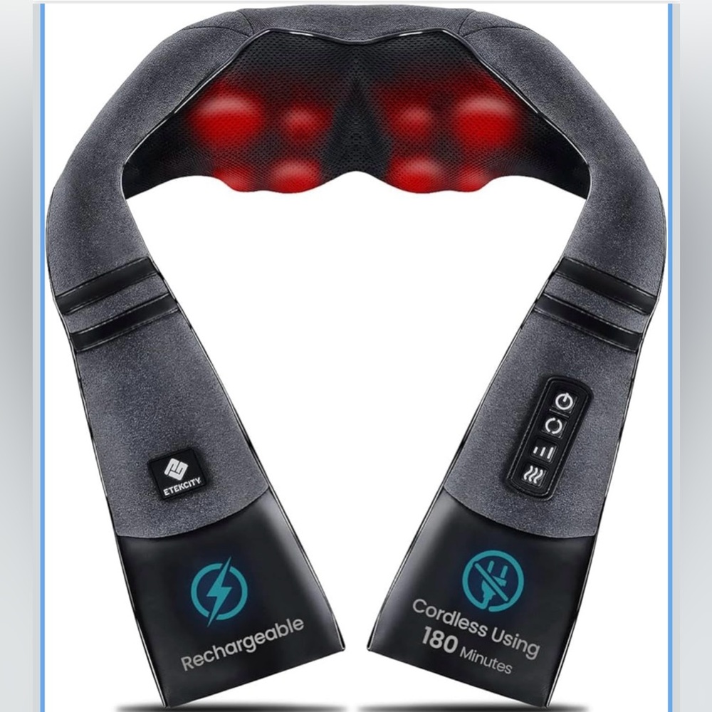 Etekcity Cordless Neck Massager with Heat for Pain Relief Deep Tissue